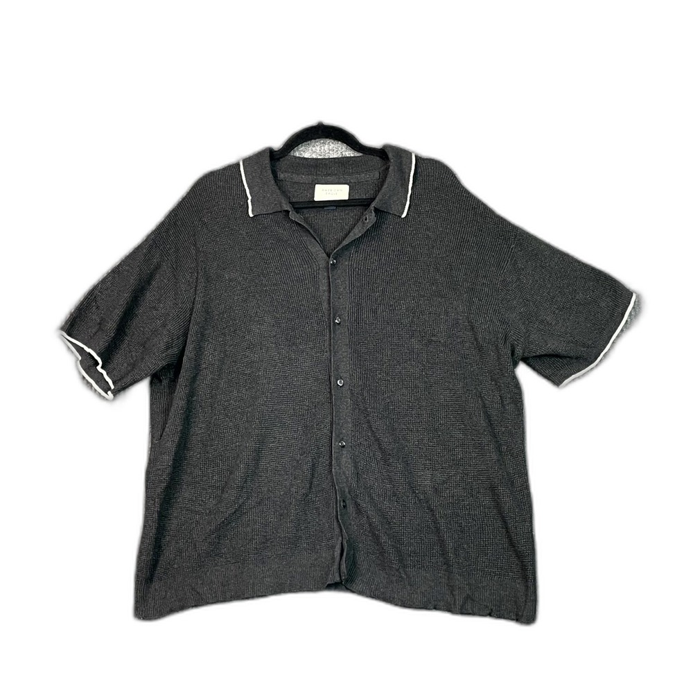 American Eagle Outfitters Weekend Waffle Button Up Sweater Polo Shirt Mens XL